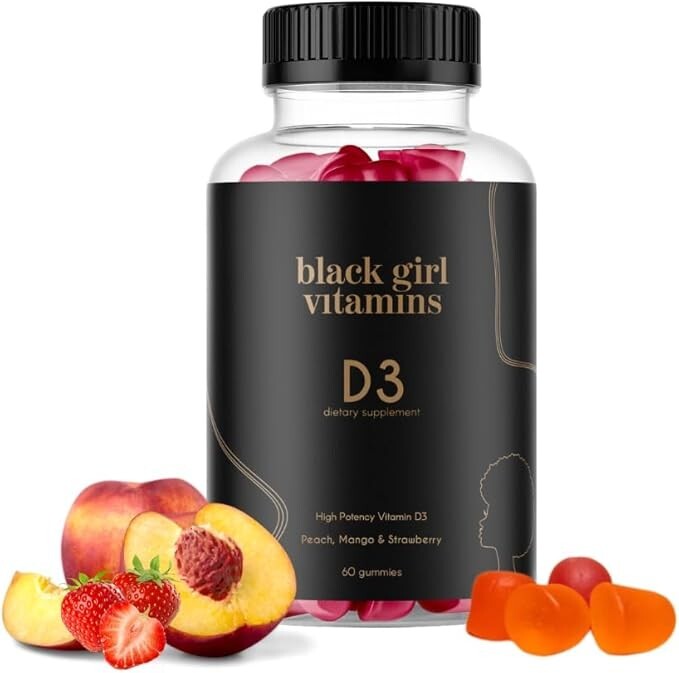 Black Girl Vitamins – Vitamin D3 Gummies, for Immune and Bone Support – 60ct
