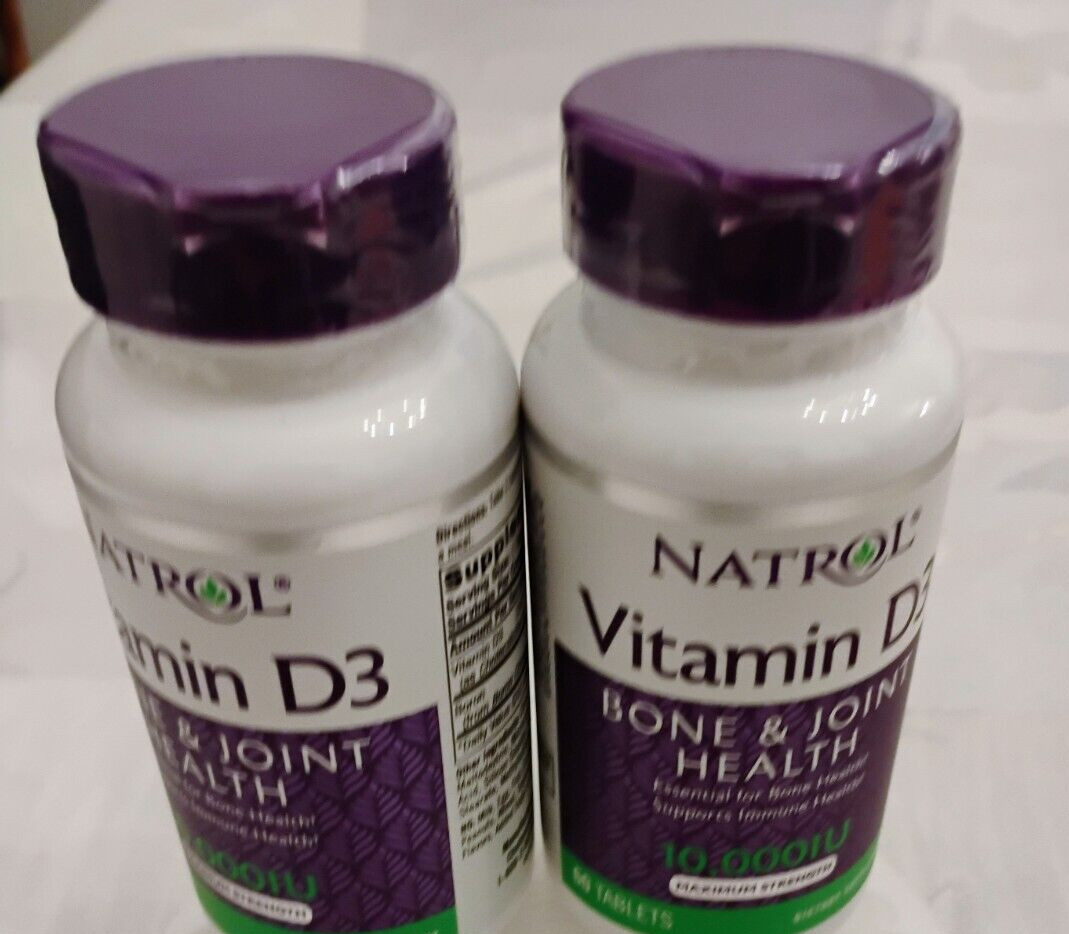 NATROL Lot/2 Vitamin D3,  Bone & Joint Health, 10,000 IU 60 Tablets exp; SEP /23
