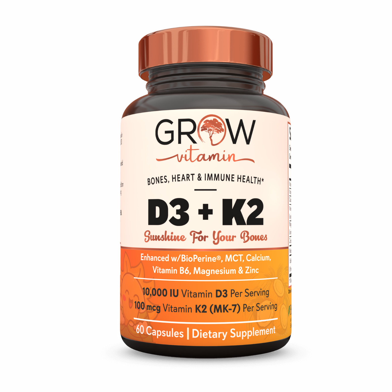 Vitamin K2+D3 | Supplement with BioPerine, Boost Immunity, Skin & Heart Health