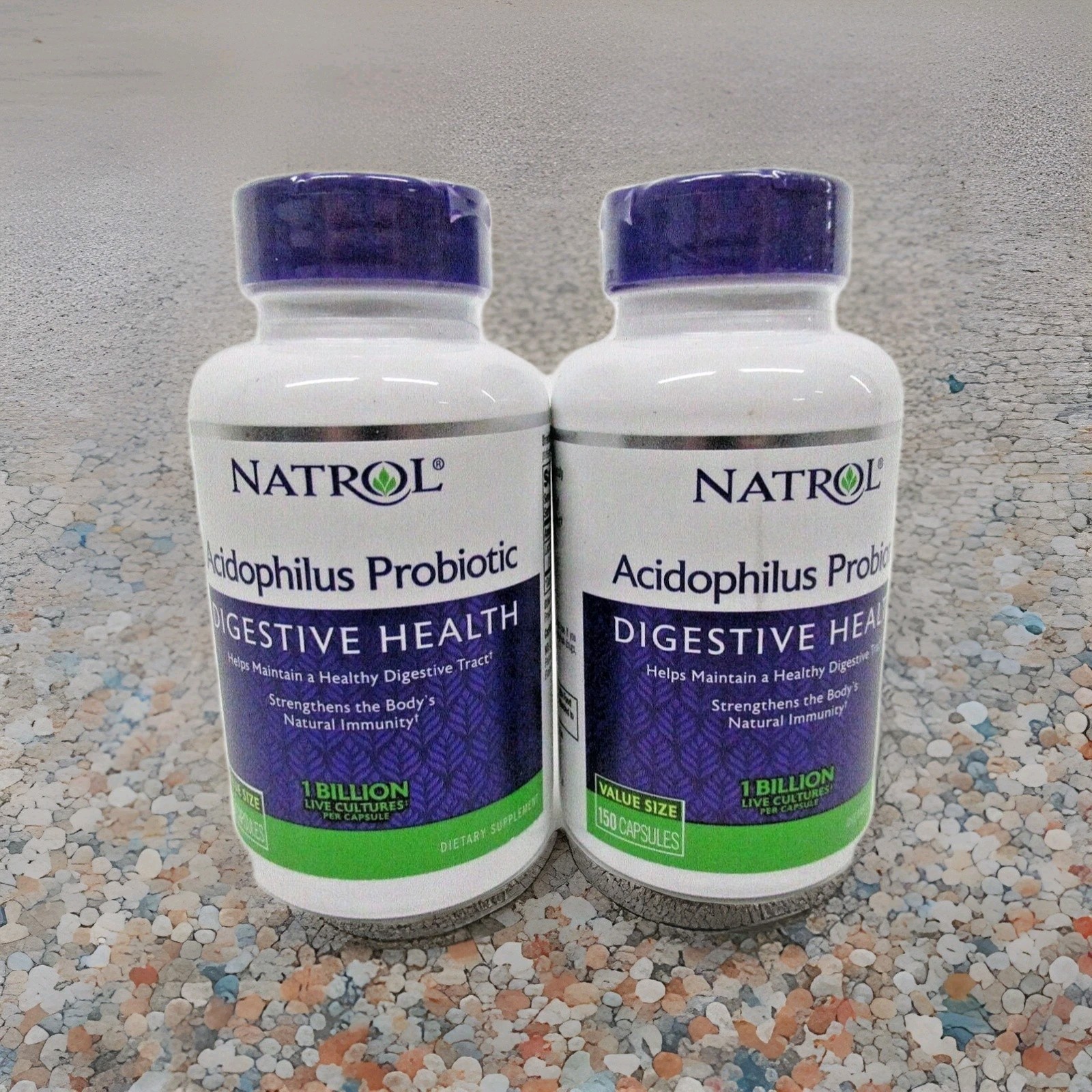 2 x Natrol Acidophilus Probiotic Digestive Health 300 Capsules total