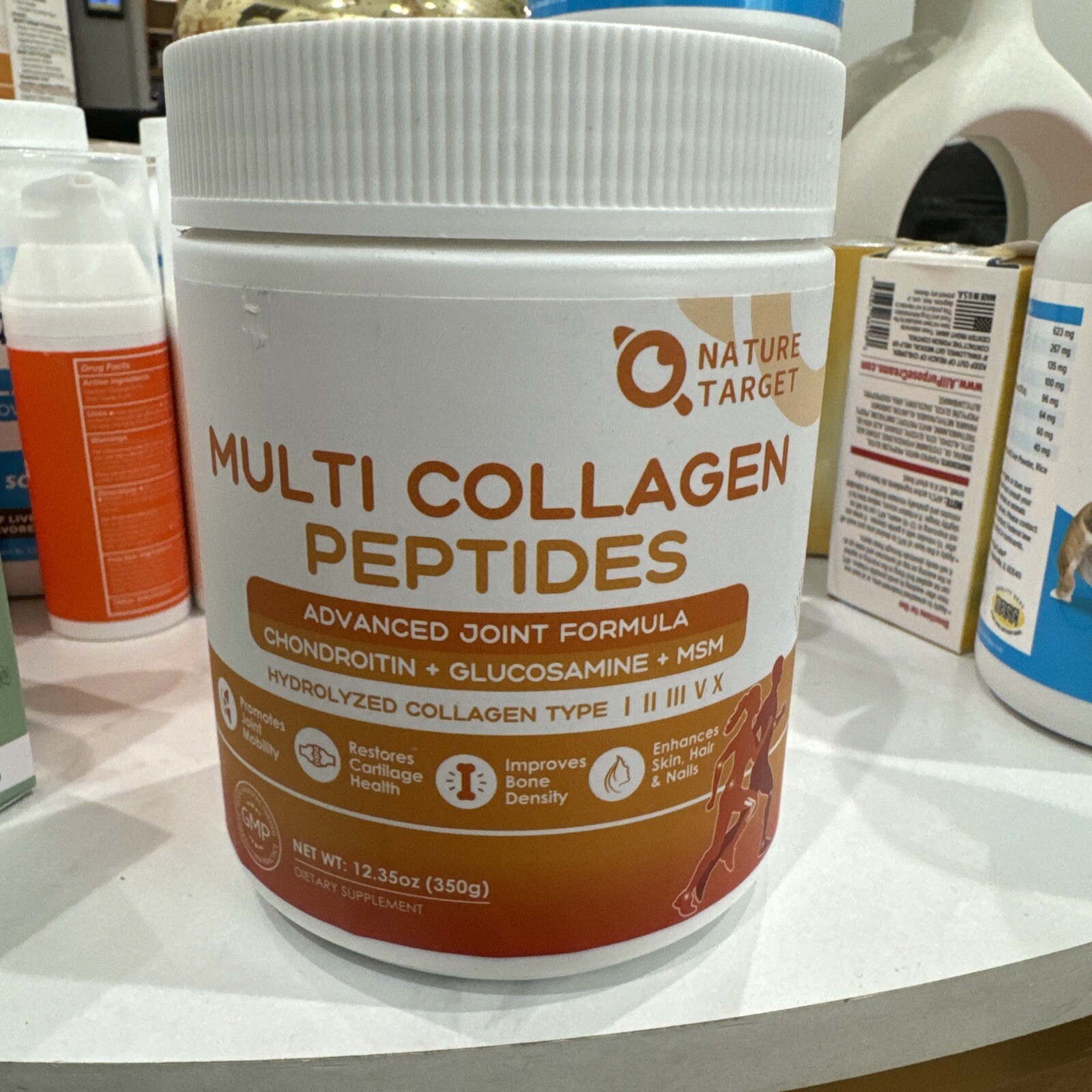 NATURE TARGET Multi Collagen Peptides Powder Type I, II, III, V, X 350g Exp 1/27