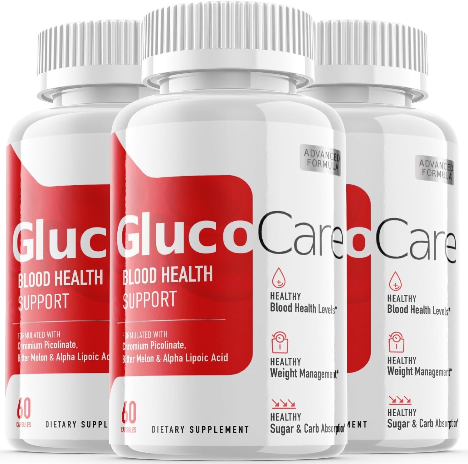 3 – Glucocare – Blood Sugar Support Supplement , Glucose & Metabolism -180 Pills