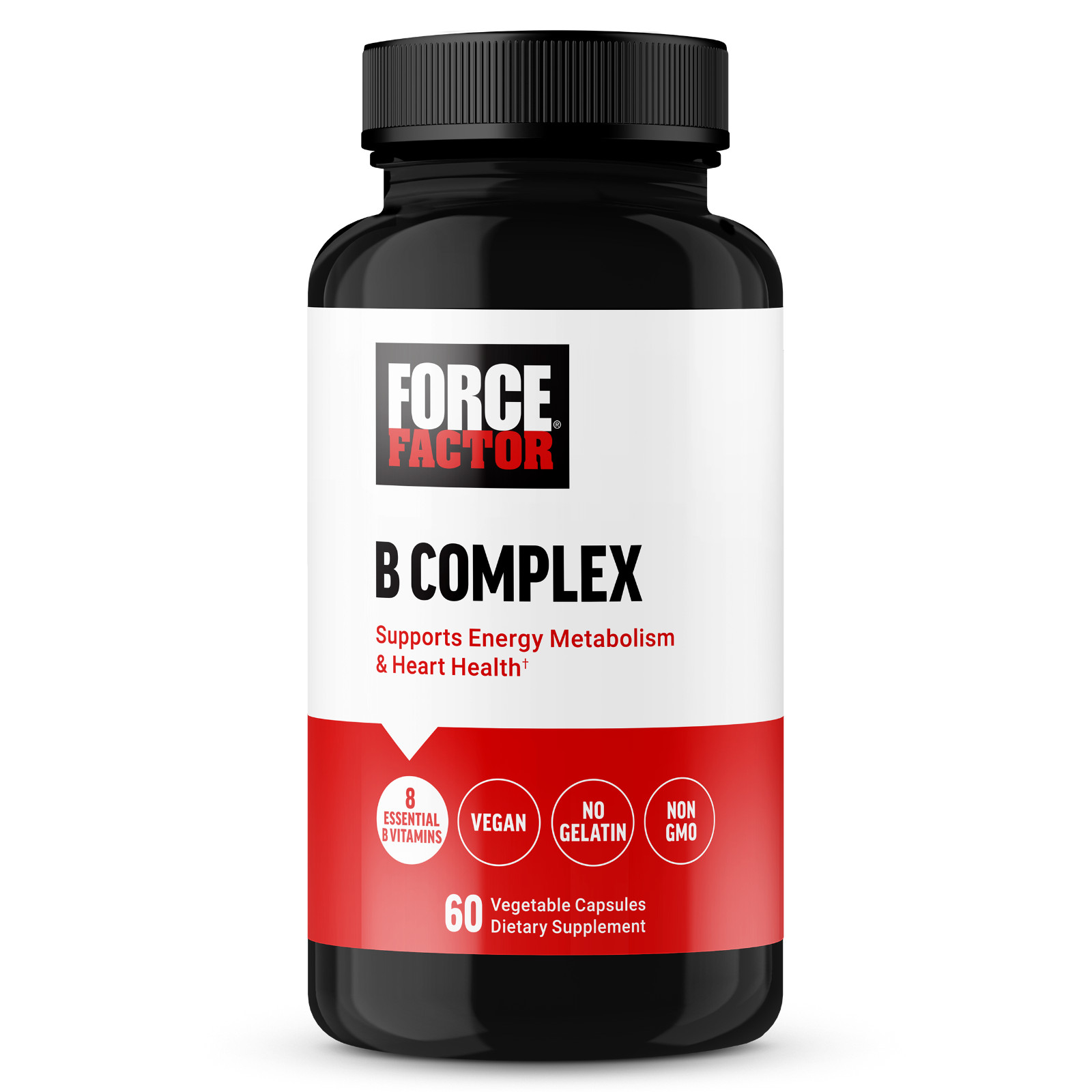 Force Factor Vitamin B Complex, B Vitamin Complex for Energy Support, 60 Capsule