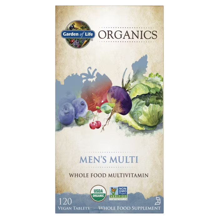 Garden of Life Organics Men’s Multi 120 Tablets Mens Whole Food Multivitamin