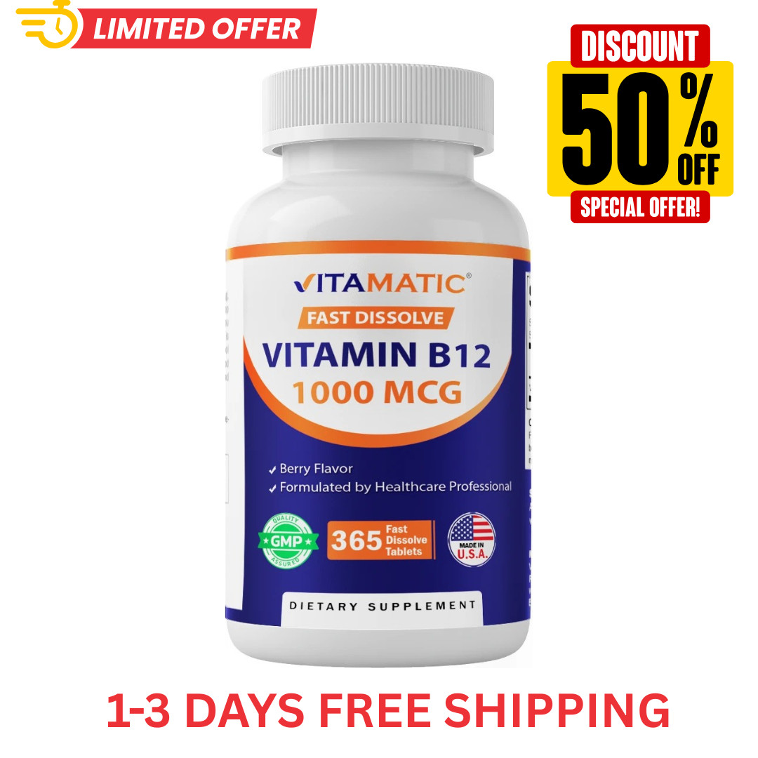 Vitamatic Vitamin B12 1000 mcg Fast Dissolve 365 Tablets