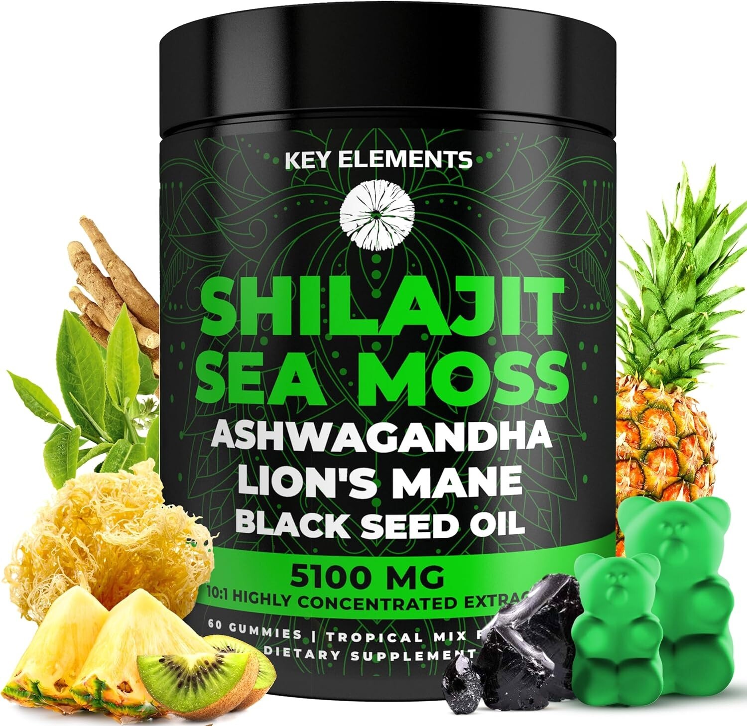 Organic Shilajit Gummies with Sea Moss Gummies Shilajit Supplement for