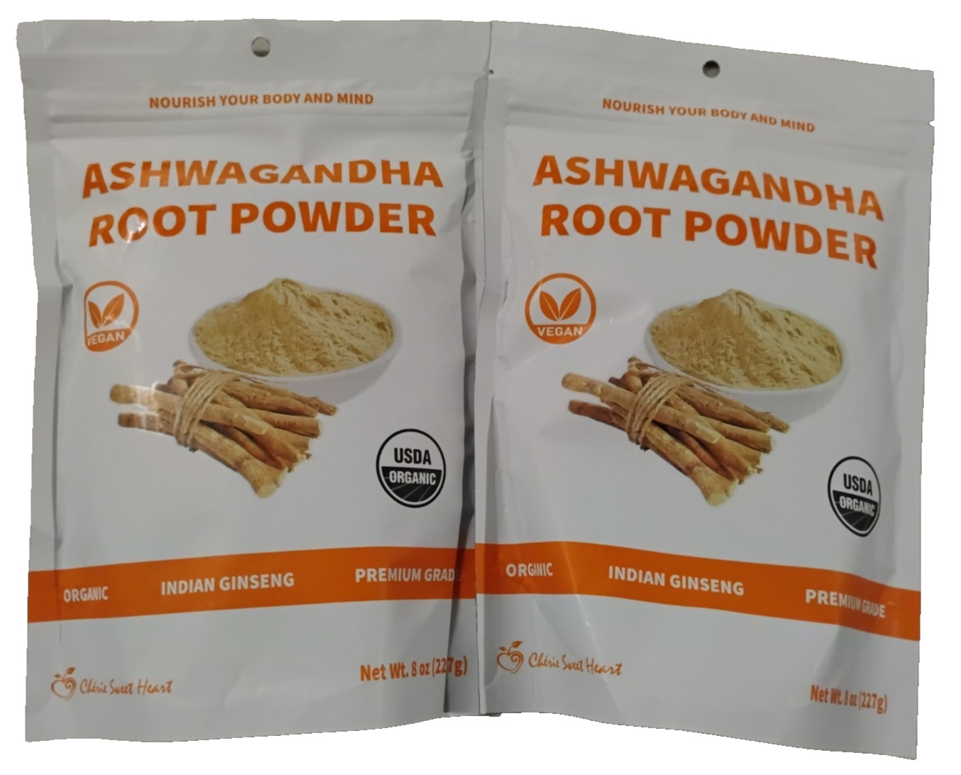 2x Chérie Sweet Heart Organic Ashwagandha Root Powder Premium Indian Ginseng