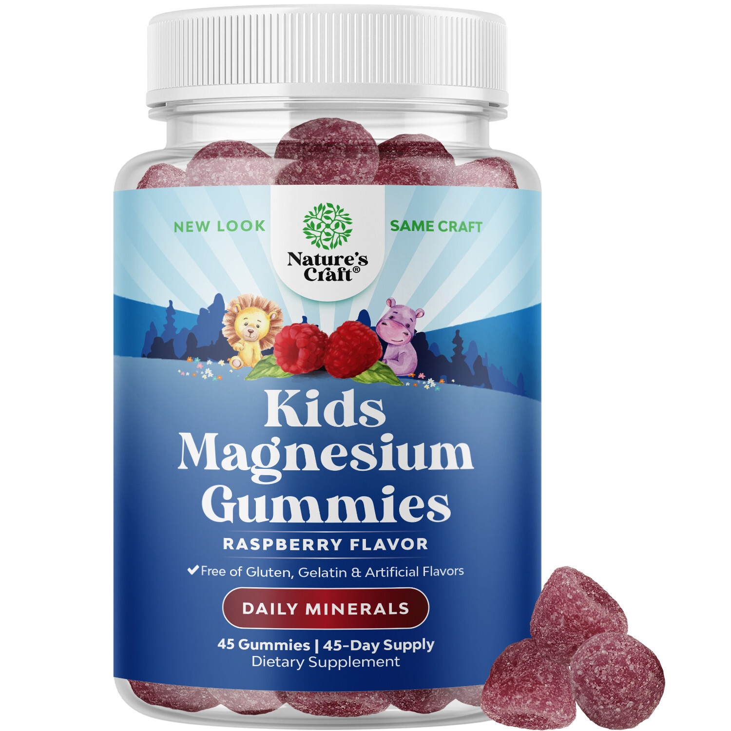 Relaxing Calm Vegan Magnesium Gummies for Kids – Nerve Bone & Muscle Health 45ct