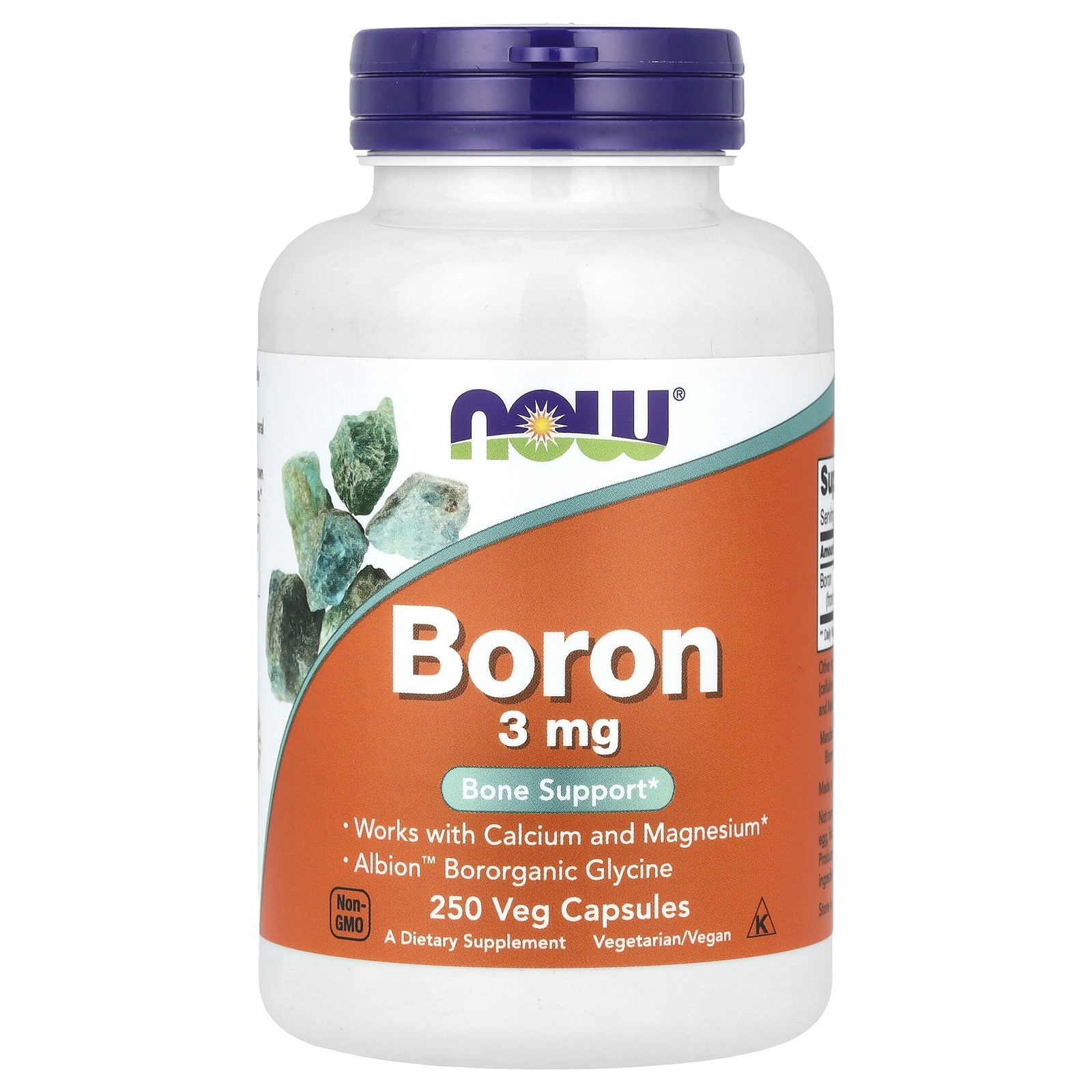 Now Foods Boron 3 mg 250 Capsules GMP Quality Assured