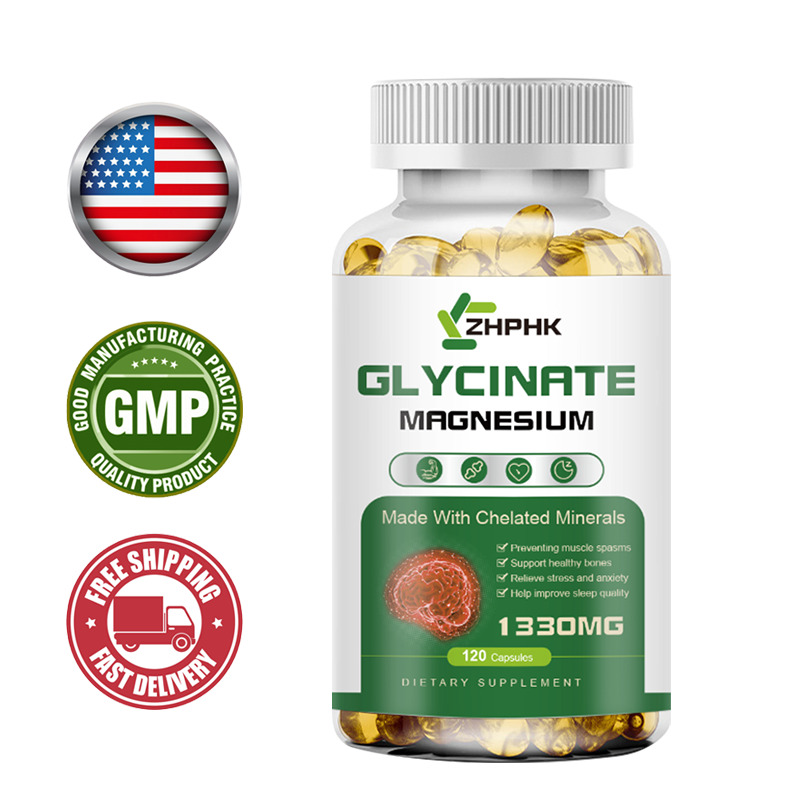 Magnesium Glycinate Chelated 1330mg For Muscle,Nerve Sleep, 120 Vegan Capsules