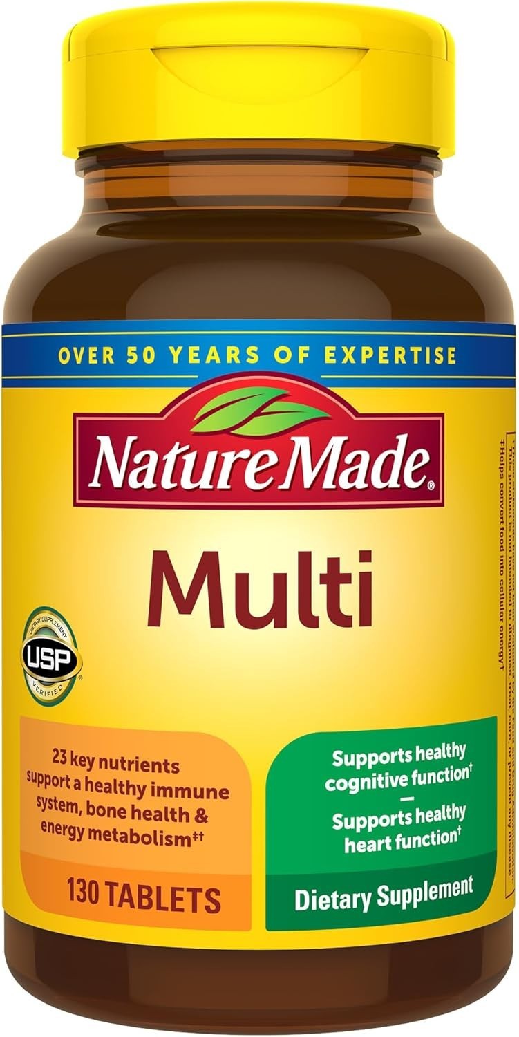 Multivitamin Tablets with Vitamin D3 and Iron, 130 Count for Daily Nutritional