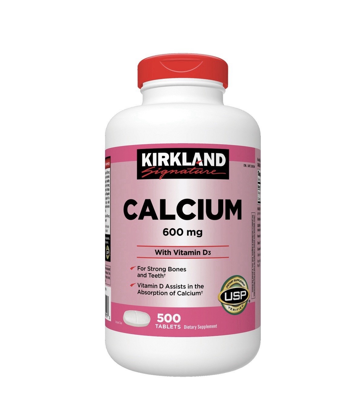 Kirkland Signature Calcium 600 mg. with Vitamin D3, 500 Tablets – FREE SHIPPING