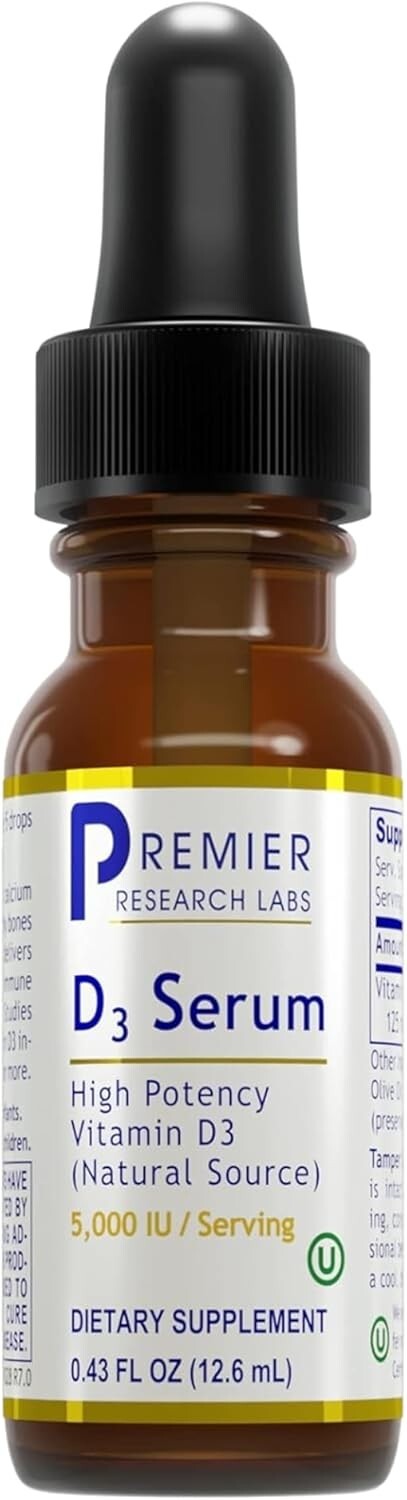 Premier Research Labs Vitamin D3 Serum – Liquid Vitamin D Oil Drops for Adult…