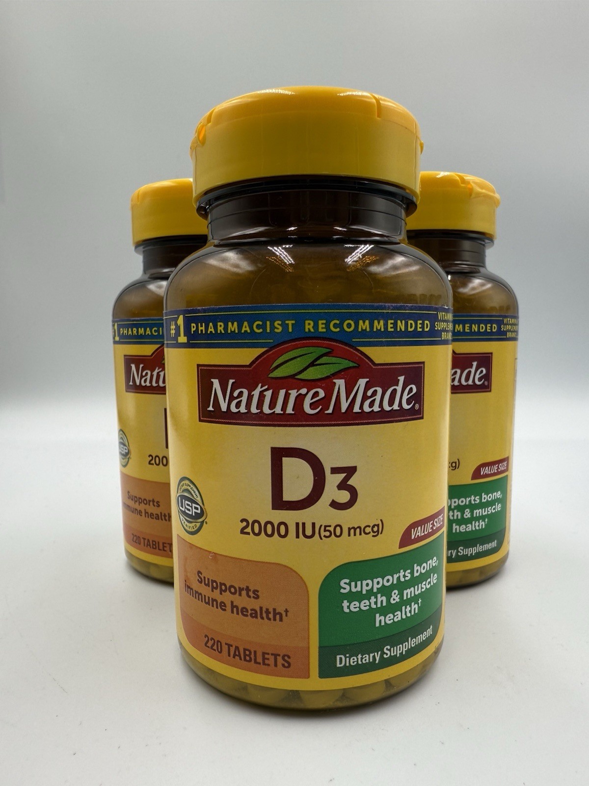 Nature Made Vitamin D3 – 2000 IU (50mcg) – 220 Tablets EXP-2/26 (3 Pack)