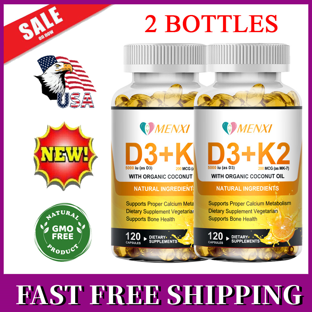 Vitamin D3 K2 Softgels Capsules Vitamin D3 + K2 MK7,Bone Immune Support 240Pills