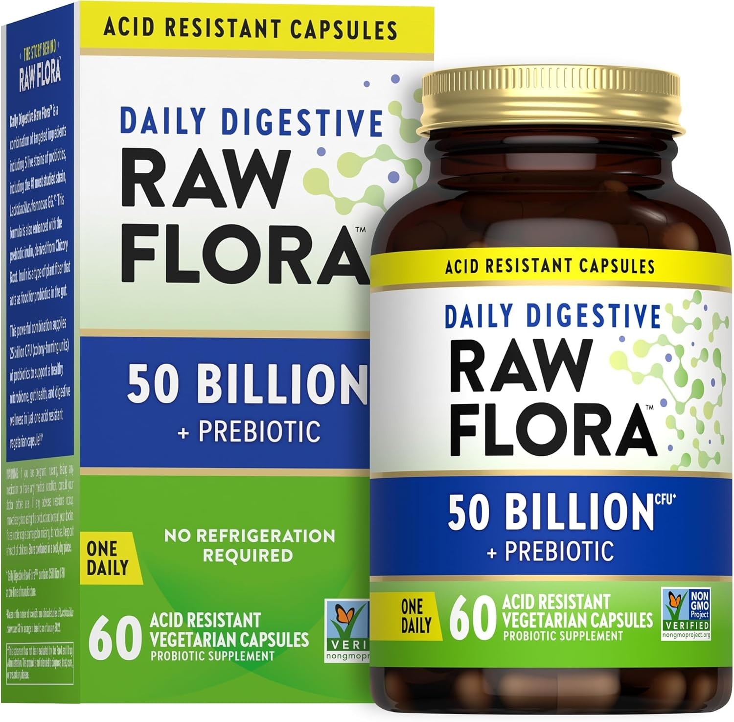 Nature’s Truth Raw Flora Probiotics for Men and Women 50 Billion CFU 60 Capsules
