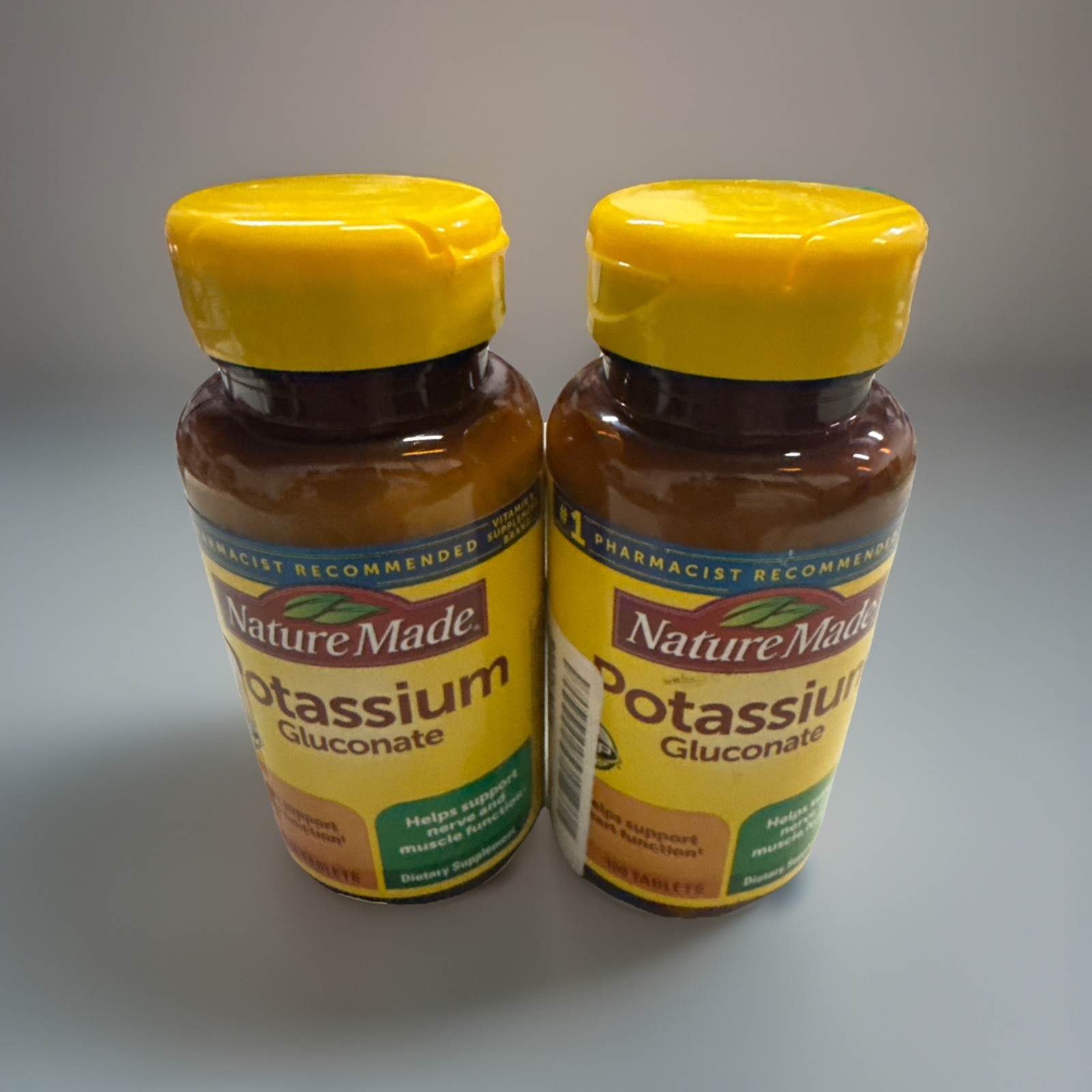 Potassium 550mg 100 Tablets Gluten Free Exp.5/26 Recommended Heart, Nerve 2 Pack