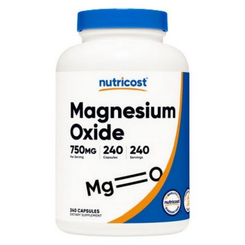 Magnesium Oxide Capsules 750 Mg 240 Count By Nutricost