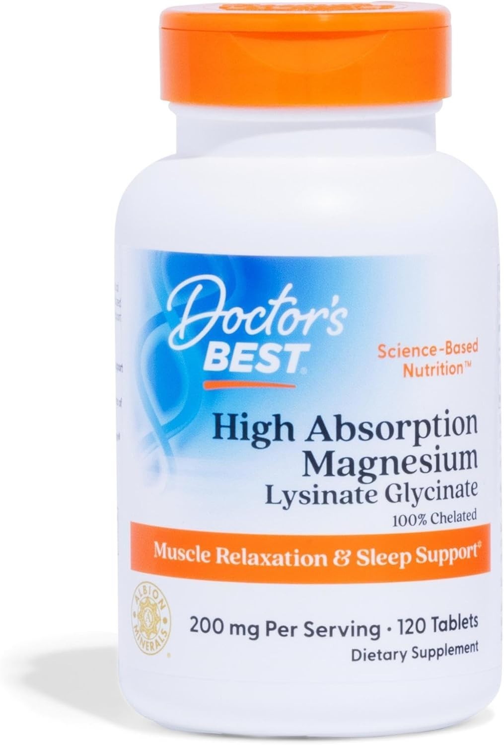 Doctor’s Best High Absorption Magnesium Glycinate Lysinate, 100% Chelated,