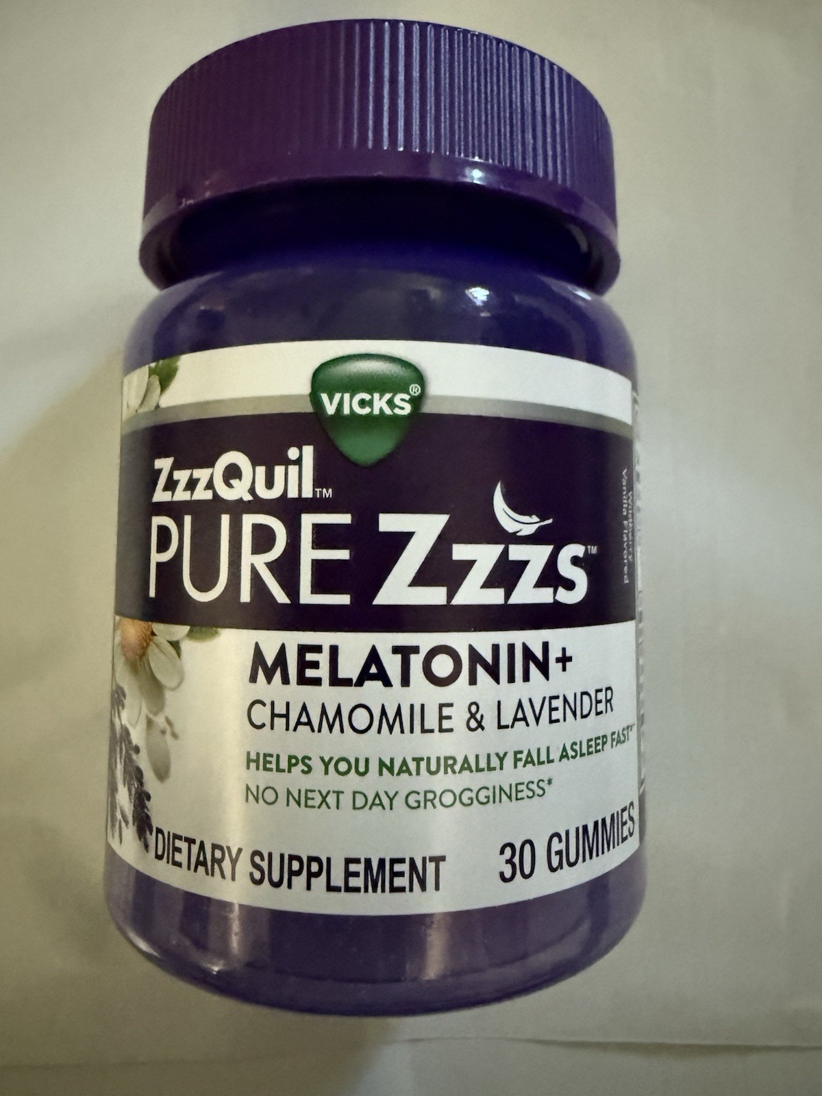 3 Pack! Vicks ZzzQuil PURE Zzzs Melatonin + Chamomile Sleep Aid 30 Gummies Each