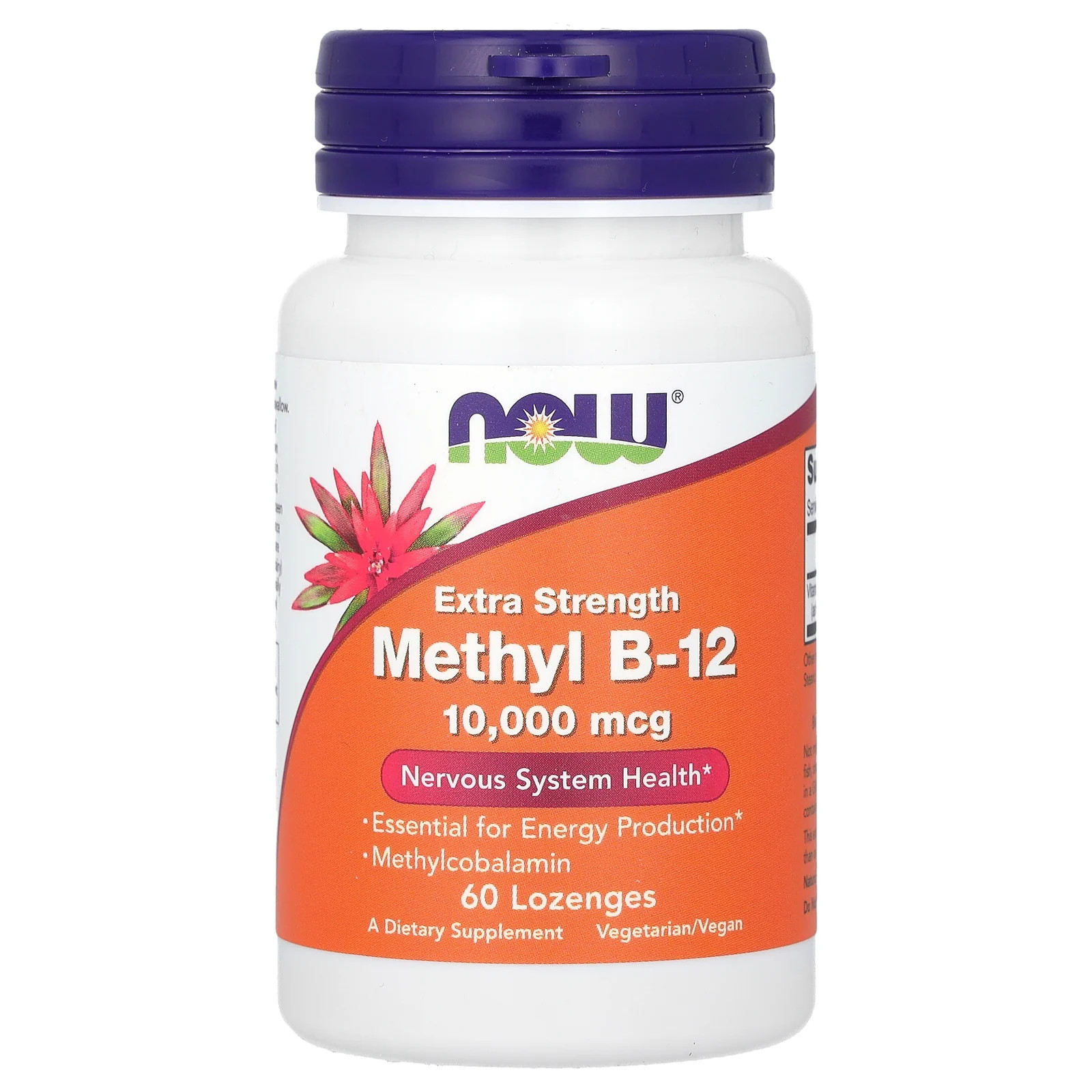 Now Foods Methyl B-12 Extra Strength 10 000 mcg 60 Lozenges GMP Quality Assured,