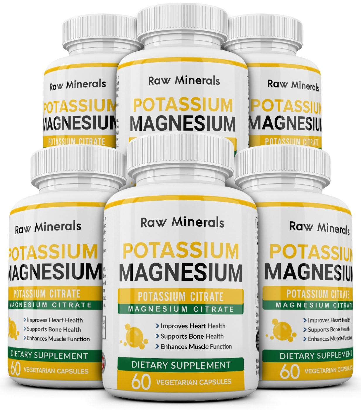 High Potency Magnesium Citrate 210mg + Potassium Citrates 99mg 360 Capsules Pack