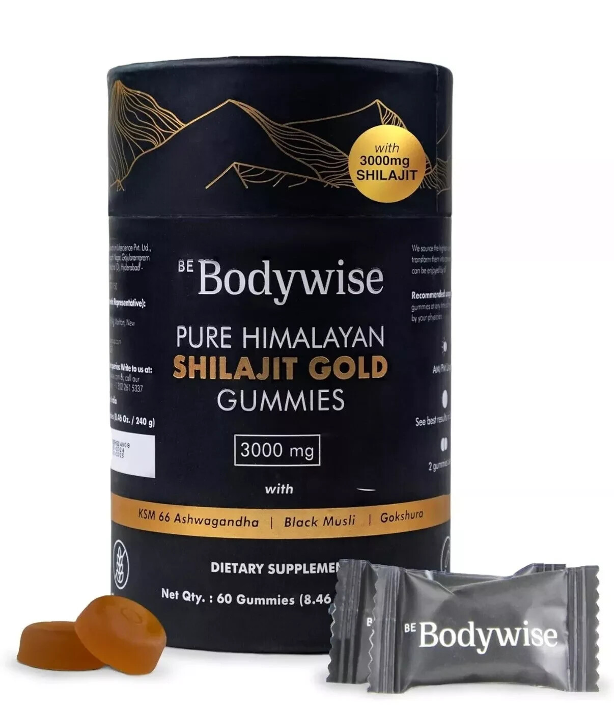Be Bodywise Pure Himalayan Shilajit GOLD Gummies 3000mg Exp 3/2026 – New/Sealed!