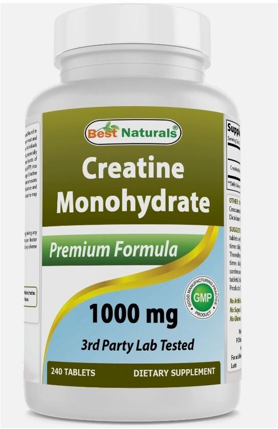 Best Naturals Creatine Monohydrate 1000 mg 240 Tablets