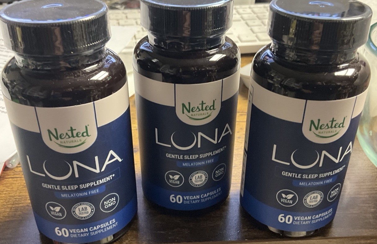 Luna Gentle Sleep Supplement Free Vegan Melatonin 60ct 3 Bottles 12/26 Free Ship