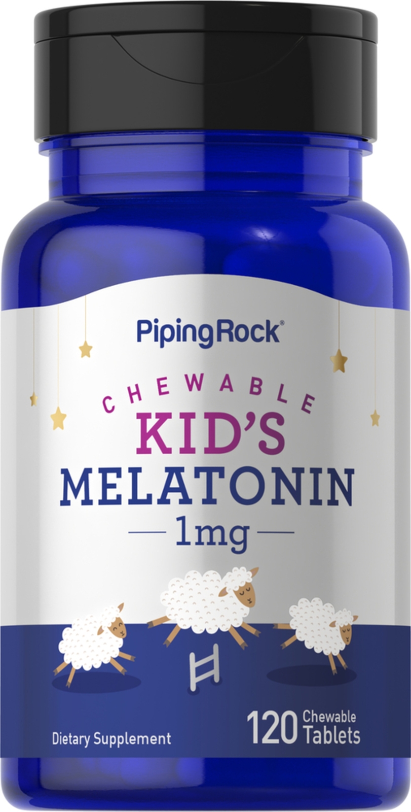 Kids Melatonin 1mg | 120 Chewable Tablets | Non-GMO | by Piping Rock