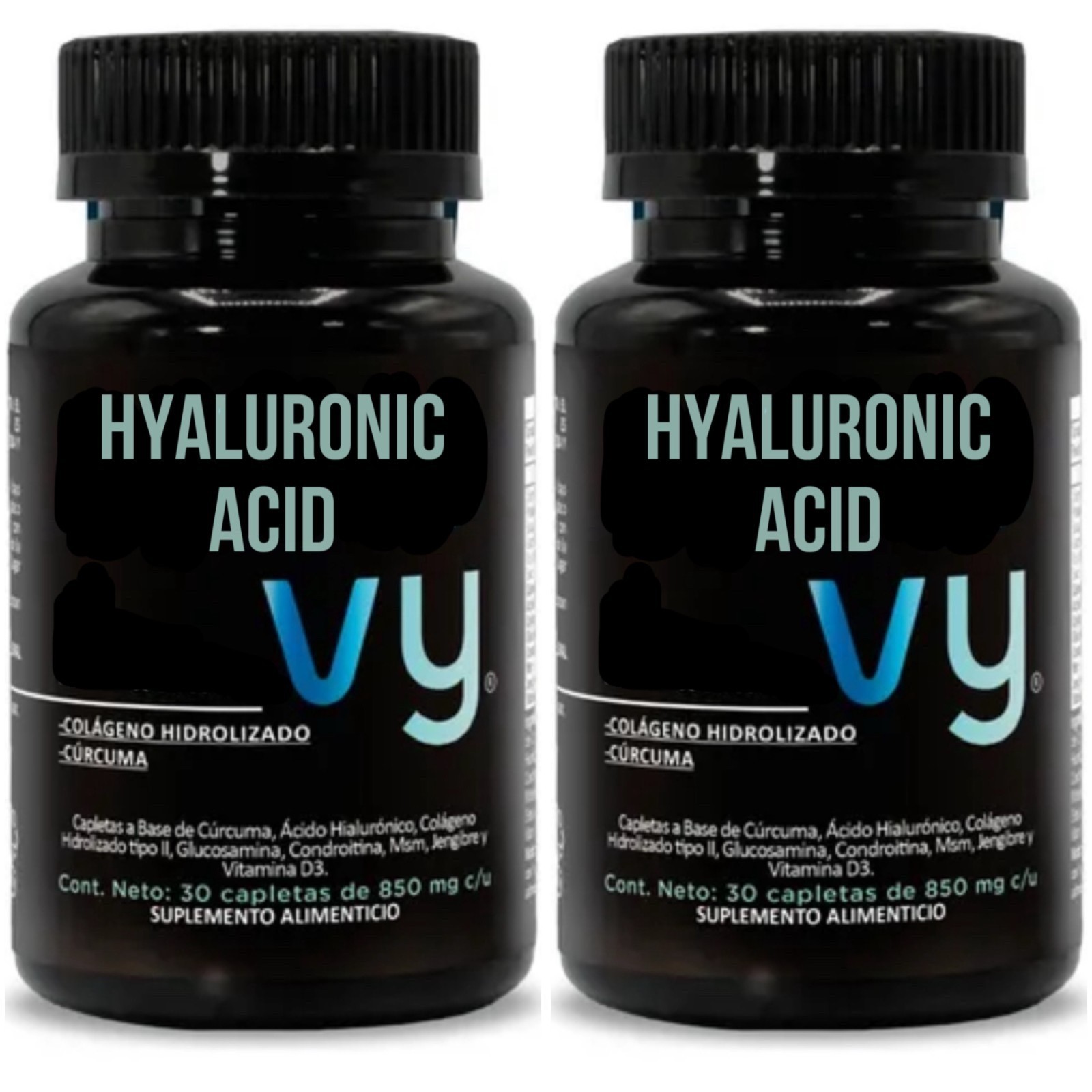 2 Pack Hyaluronic Acid Supplement Collagen Turmeric 30 Capsules 850mg Umovi