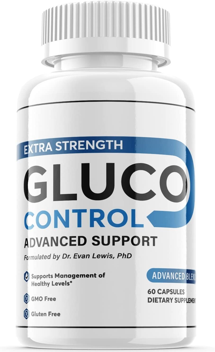 1 Pack – Gluco Control – Blood Sugar Support Supplement Extra Strength- 60 Caps
