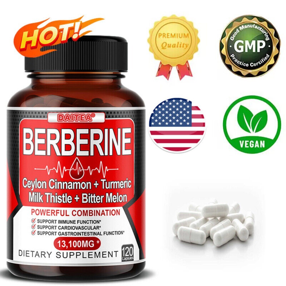 Premium Berberine HCL 600mg Plus Organic Ceylon Cinnamon – 120 Capsules