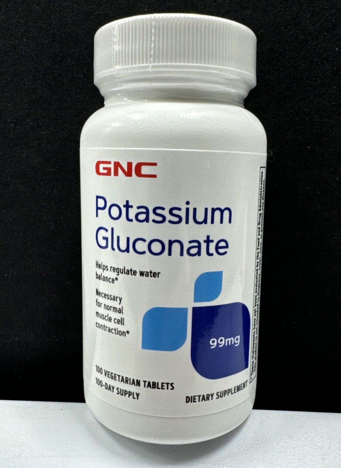 GNC: Potassium Gluconate 99 MG 100 Vegetarian Tablets/100 Day Supply Exp.09/2027