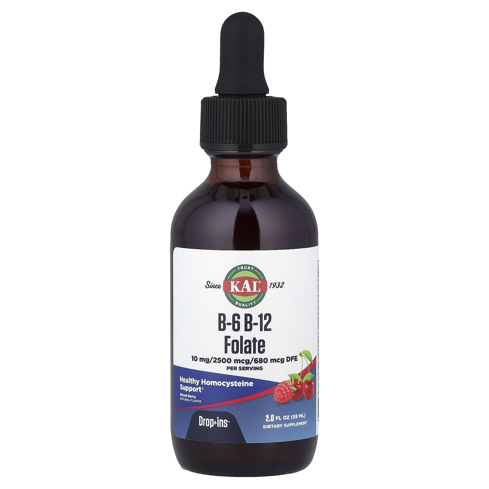 B-6 B-12 Folate,  Mixed Berry, 2 fl oz ( 59 ml)