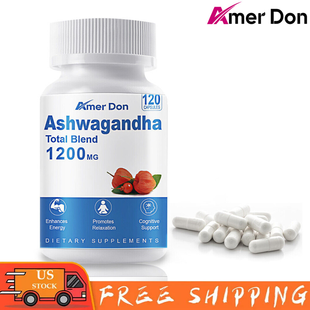 Organic Ashwagandha Root Capsules Highest Potency Stress & Sexual Health 120caps