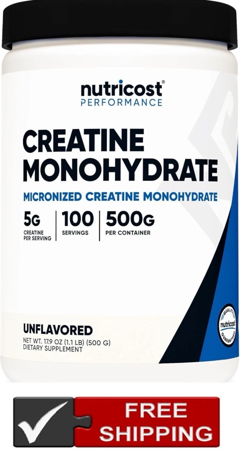 Nutricost Pure Creatine Monohydrate 500 Gram Powder
