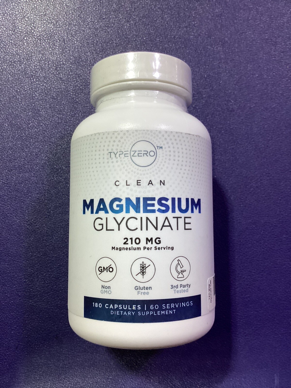 TypeZero Clean Magnesium Glycinate 210mg 180 Caps 60 Servings EXP 10/2026