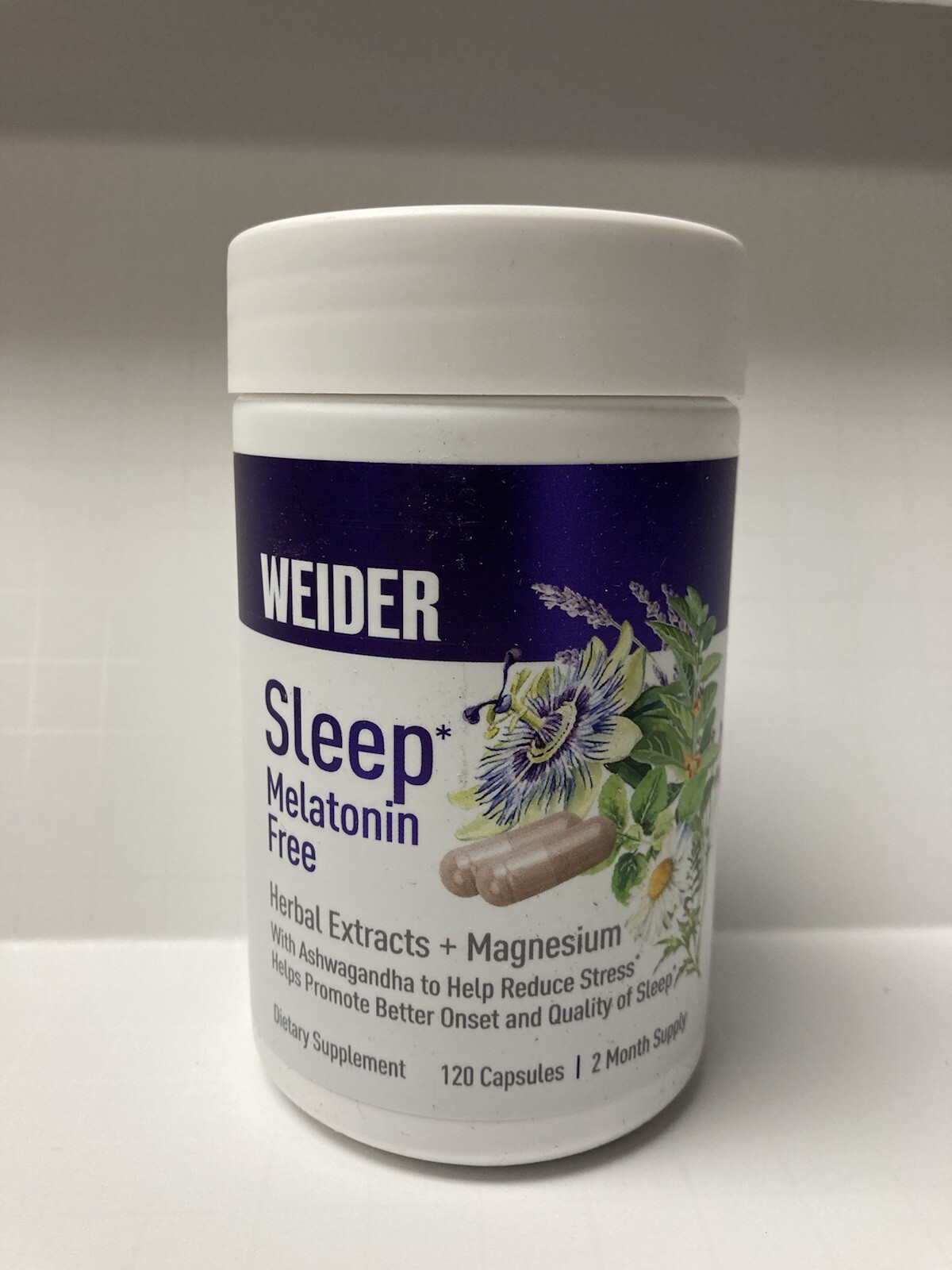 Weider Sleep Melatonin Free Sleep Aid, 120 Capsules – 2 Month- Exp. 01/2026