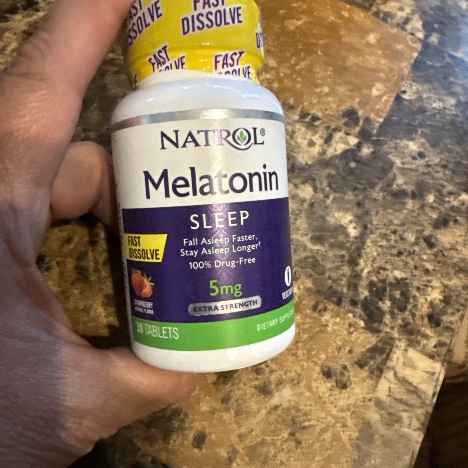 Natrol Melatonin Sleep 5mg 30 Fast Dissolve Tablets Strawberry Flavor