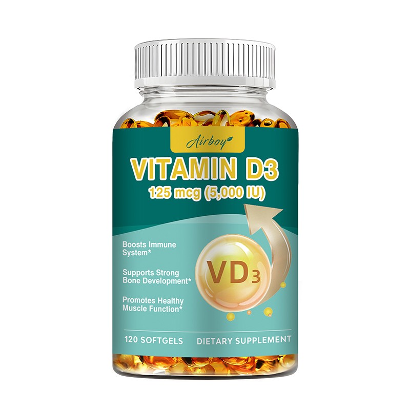 Vitamin D3 Capsules 5000 IU -Support Bones,Teeth,Muscle Function & Immune System