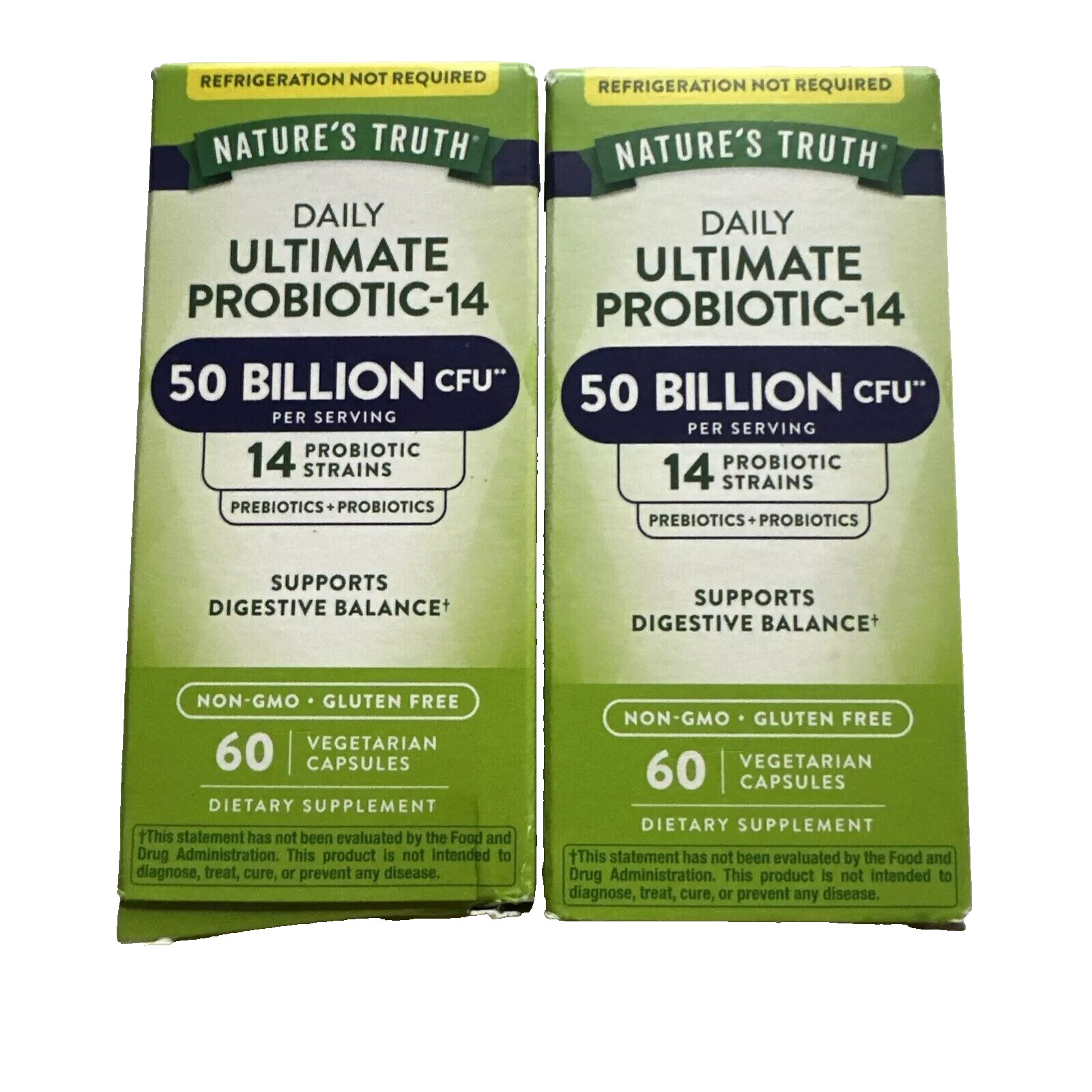 Nature’s Truth Ultimate Probiotic-14, 50 Billion CFU 2×60= 120 cap Exp 03/2026+