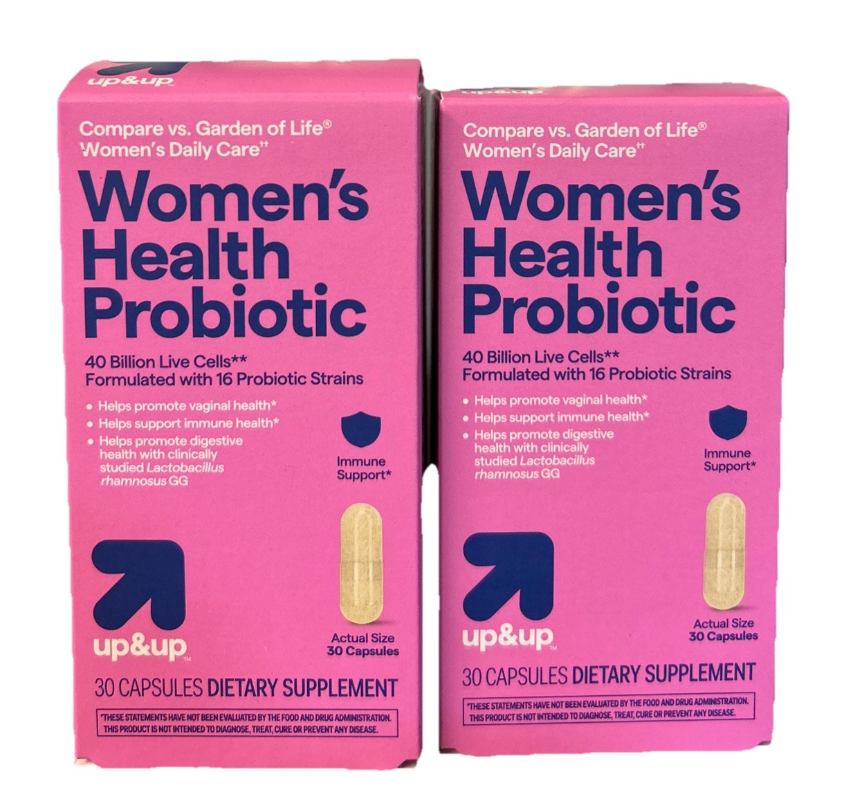 2X Women’s Probiotic 40 Billion 30 Capsules Each (60) Compare Garden of LIfe