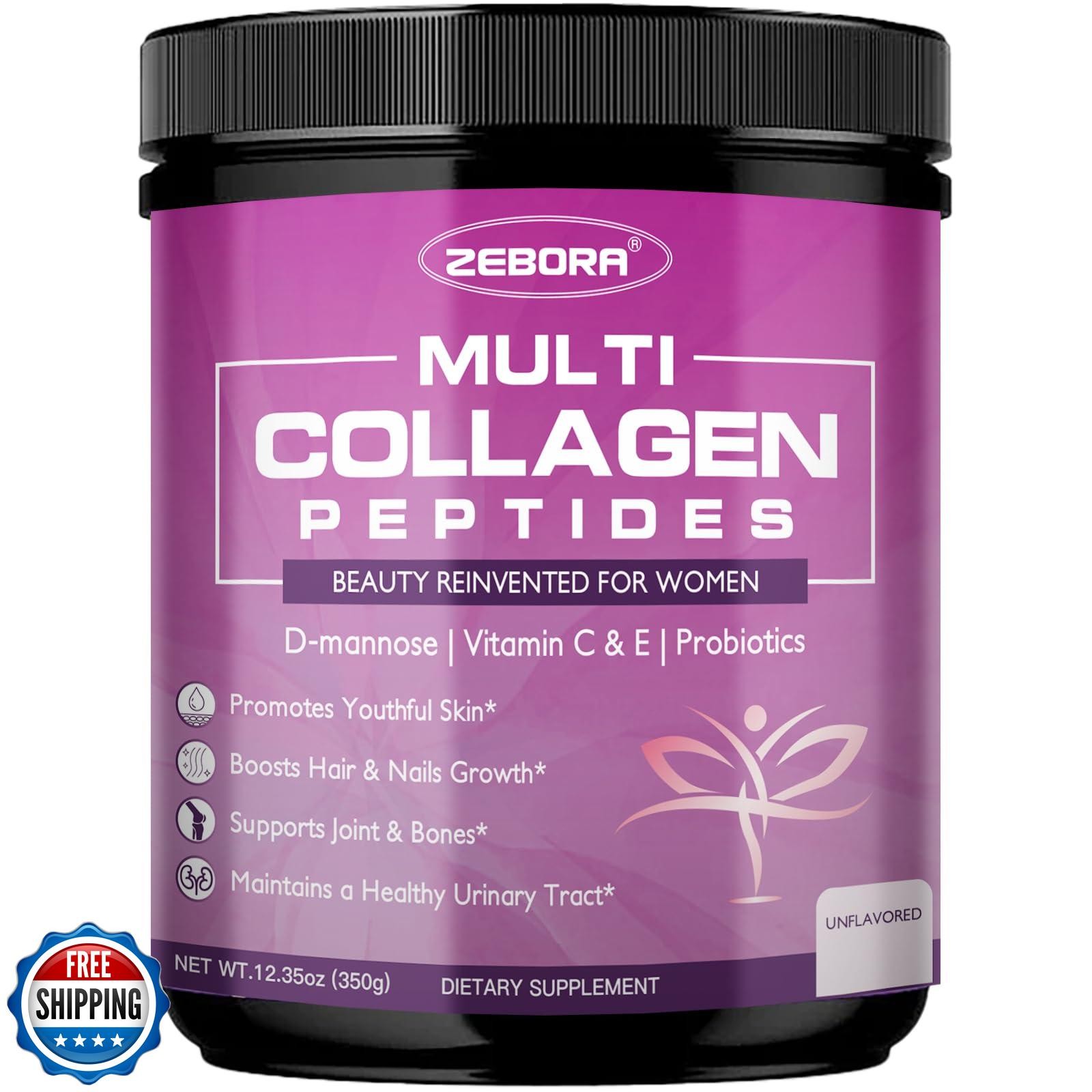 ZEBORA Multi Collagen Peptides Powder for Women – Hydrolyzed Collagen Peptide