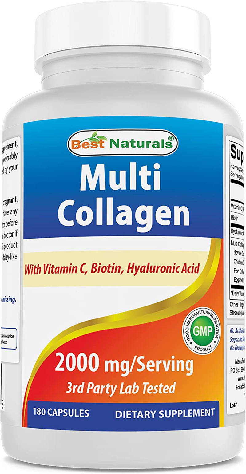 Multi Collagen Pills 2000Mg for Women & Men – Hydrolyzed Collagen Peptides Capsu