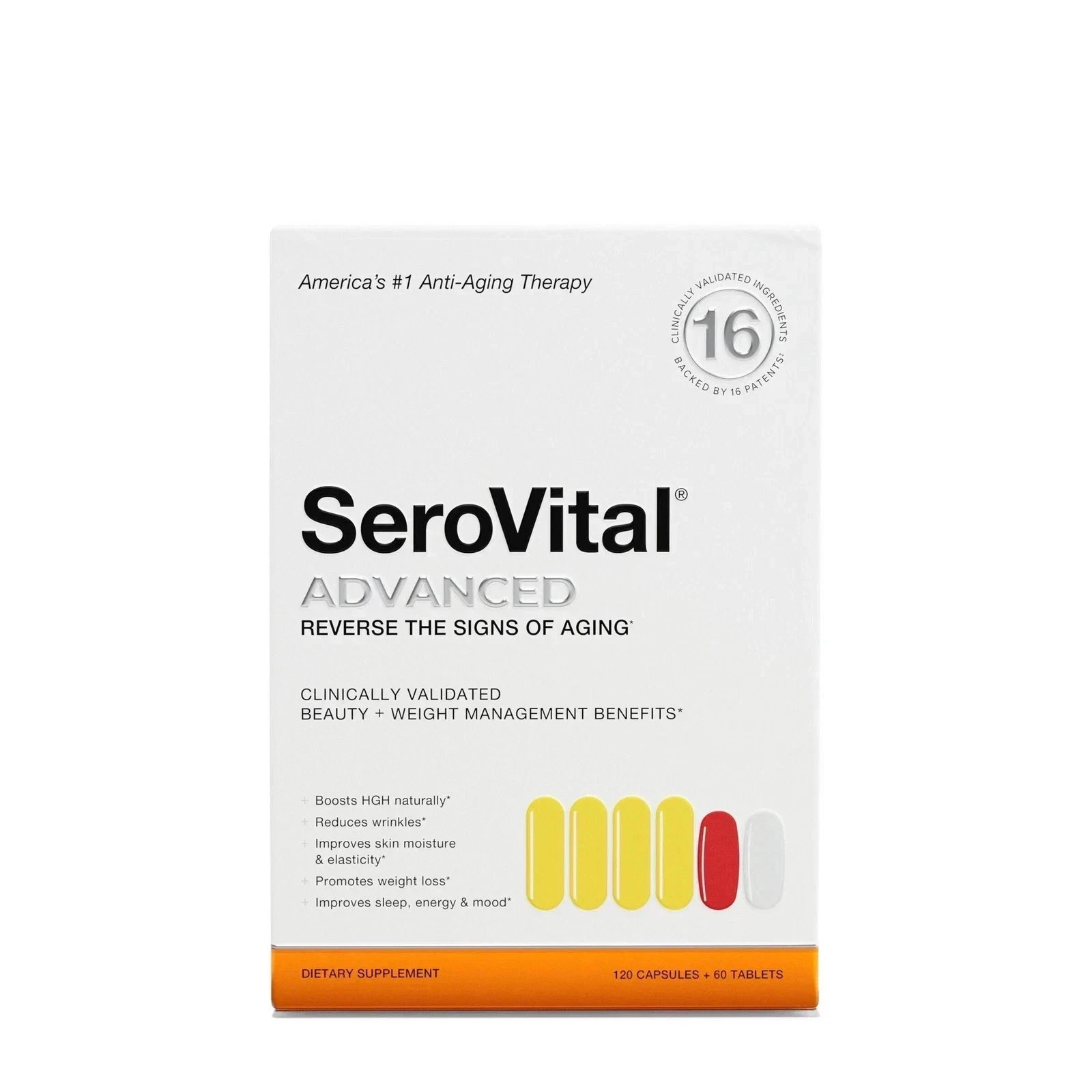 SeroVital ADVANCED Anti-Aging Therapy – 120 Capsules + 60 Tablets (90 Servings)