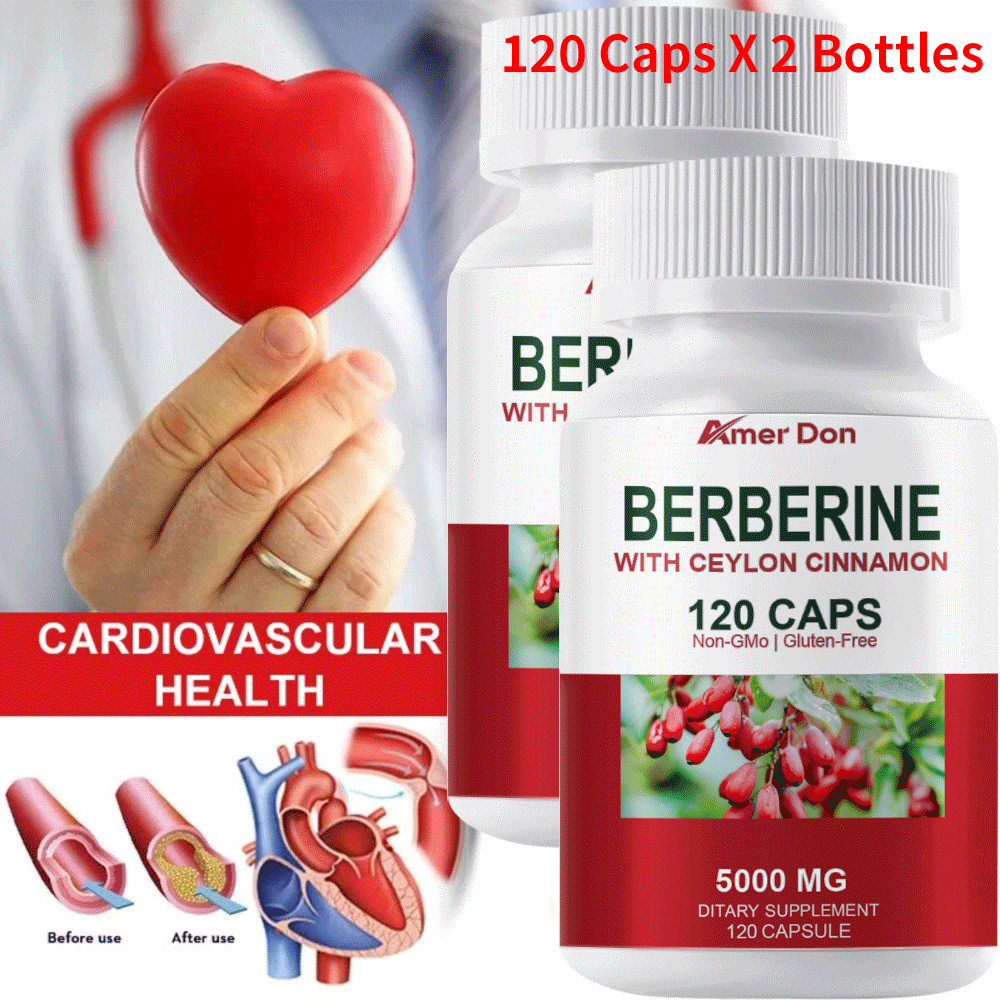 2 Packs Berberine 5000mg High Abosorption For Blood Sugar Immune 3 Months Supply