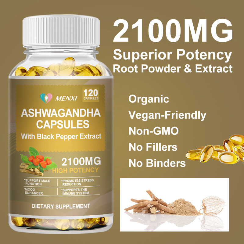 Ashwagandha Capsules Relieves Stress Enhances Immunity Antioxidant Sleep Health
