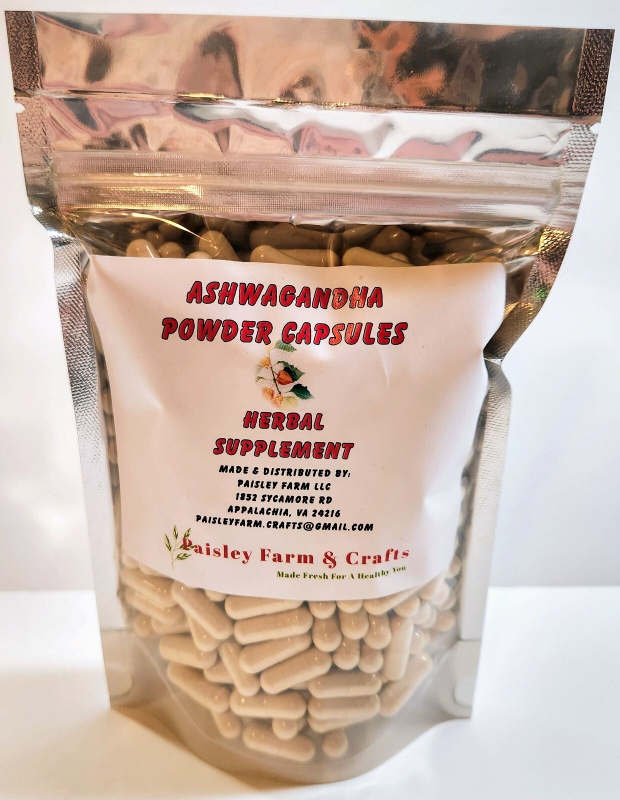 Ashwagandha Capsules – Paisley Farm and Crafts – Made Fresh On Demand!