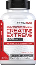 Creatine Monohydrate Capsules | 3500 mg | 120 Pills | by Piping Rock